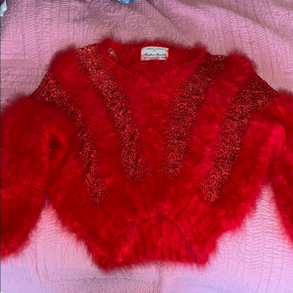 Handknit Red Sweater